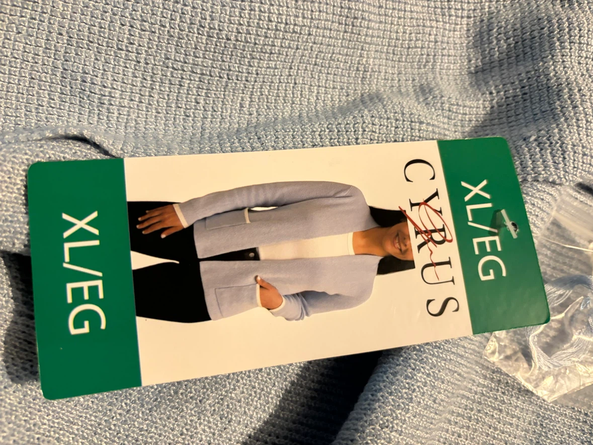 Cyrus Blue Waffle Knit Cardigan XL - photo 2