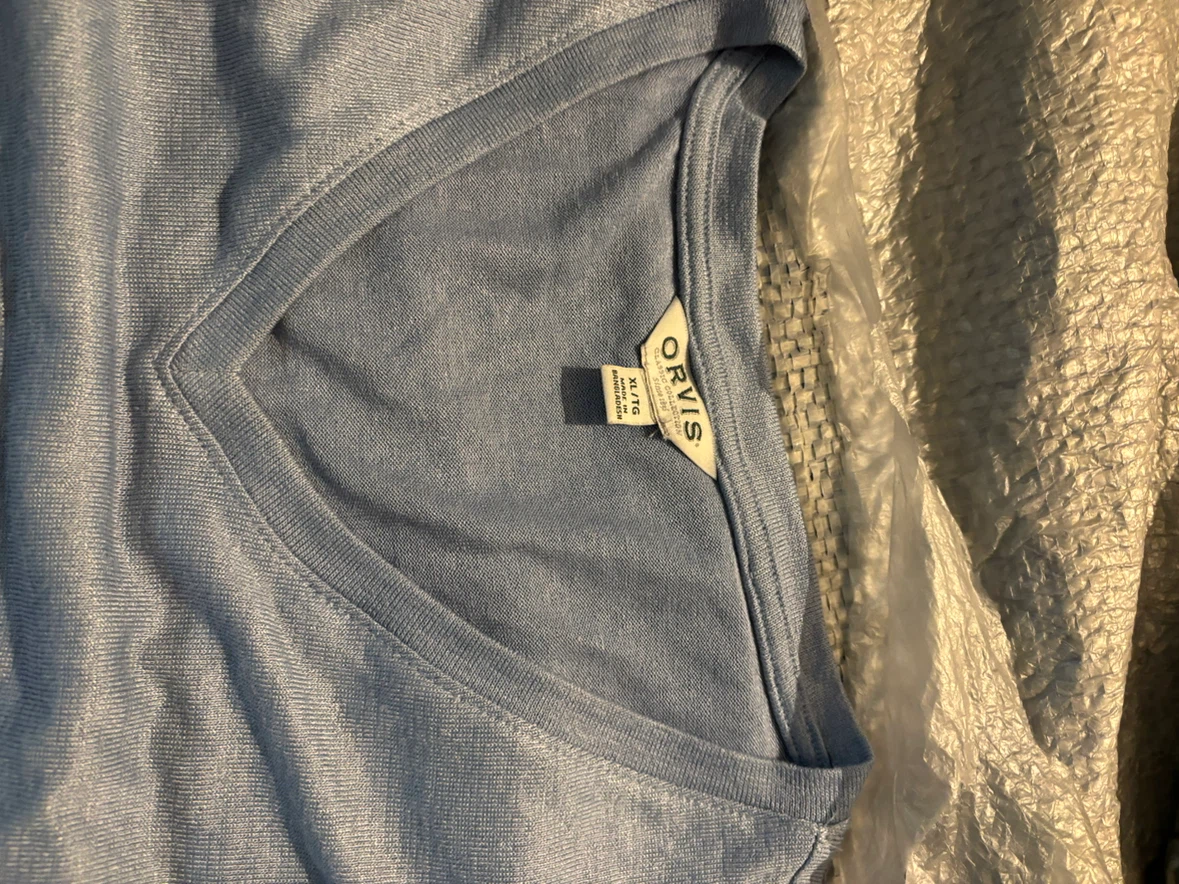NWOT Orvis V-Neck Light Blue Sweater XL - photo 2
