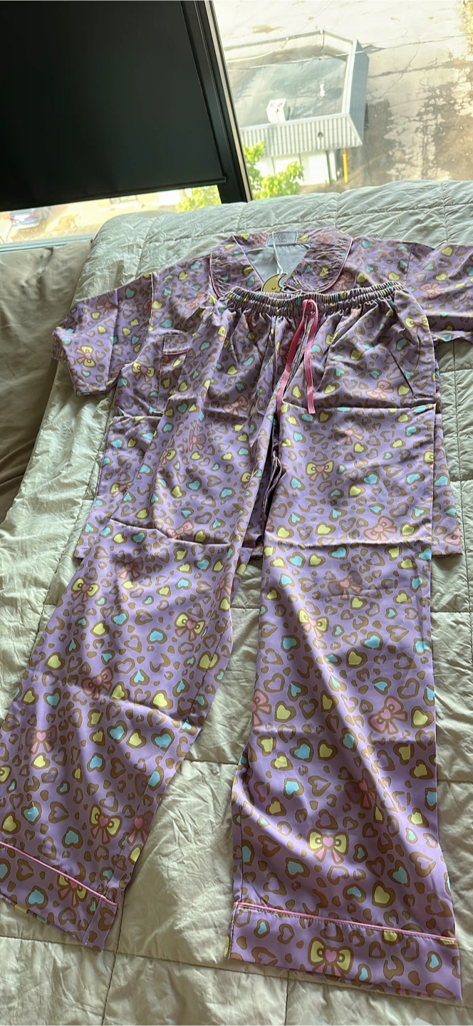 New Pajama Set with Bow and Heart Print - photo 3