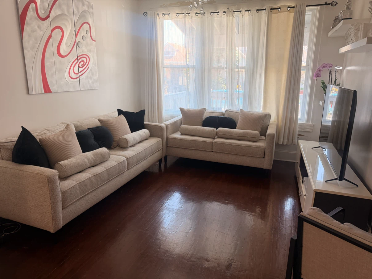 Beige Living Room Sofa Set