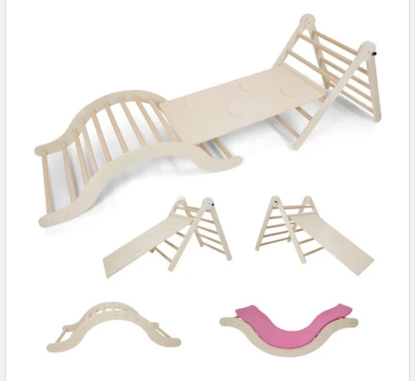 New Pikler Triangle Climbing Set 5 in 1 Beech Wood