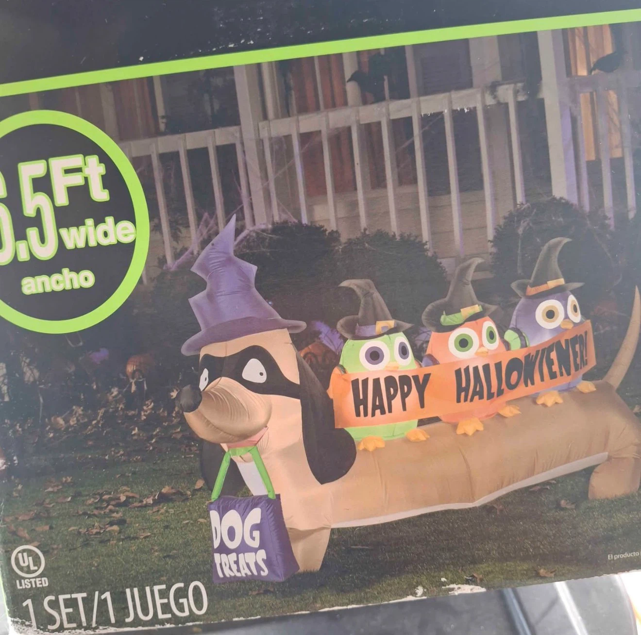 5.5 Ft Wide Inflatable Halloween Dachshund Decoration