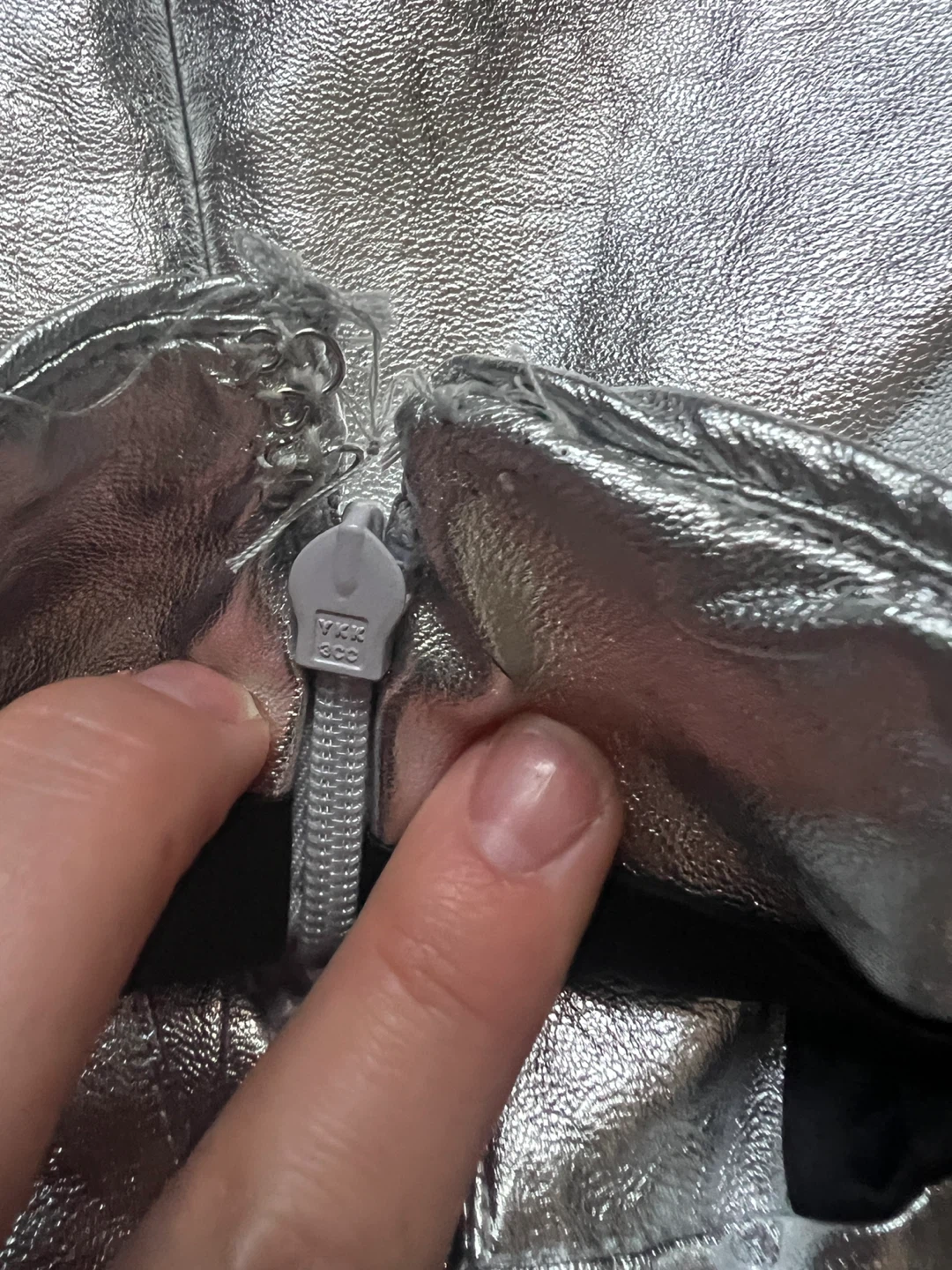 Silver Metallic Cutout Mini Dress - photo 4