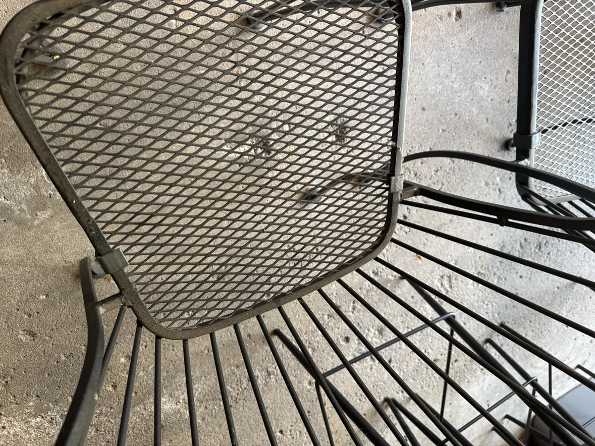 Set of 2 black metal patio chairs - photo 4