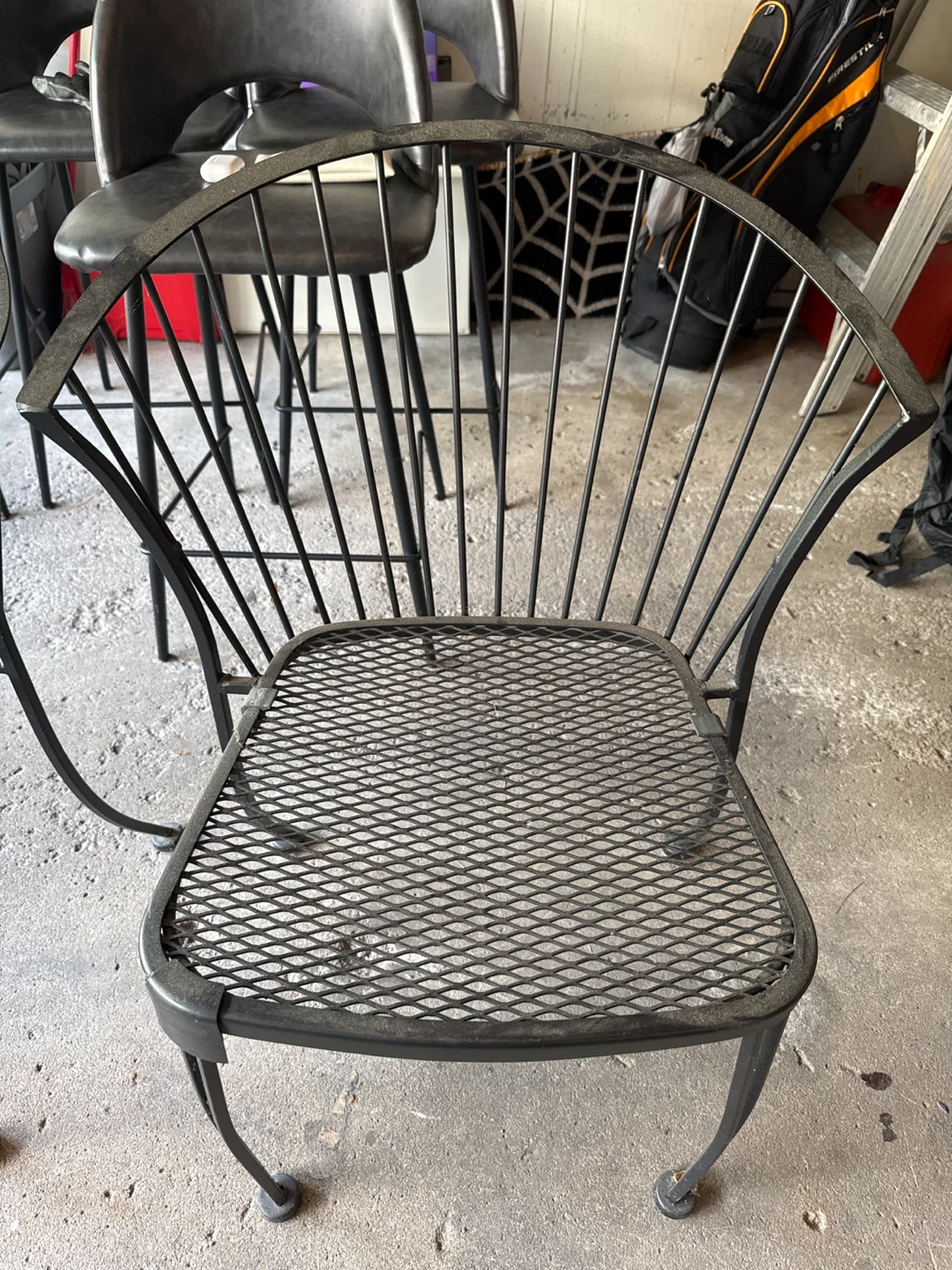 Set of 2 black metal patio chairs - photo 5