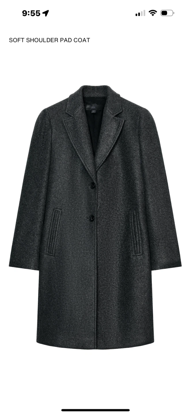 Brand New Zara Soft Shoulder Pad Coat