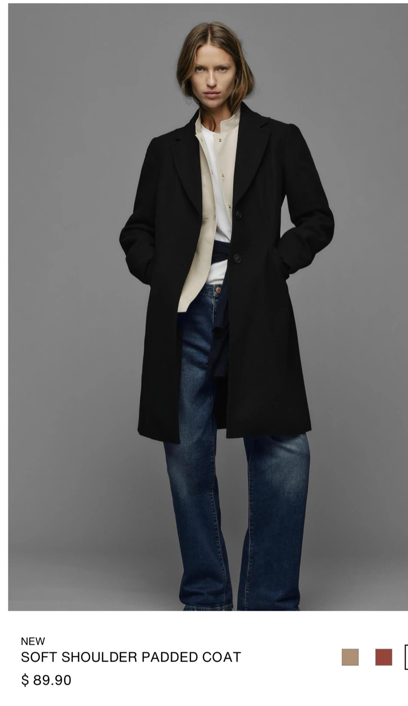Brand New Zara Soft Shoulder Pad Coat - photo 2