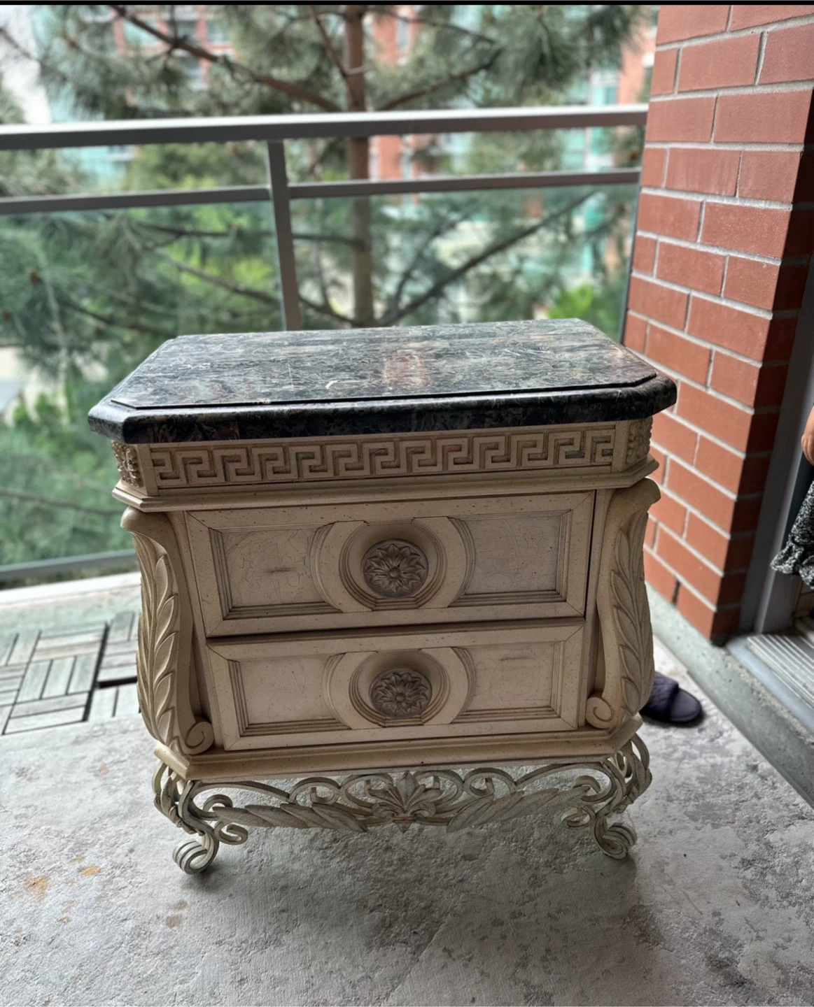 Nightstand with Marble Top