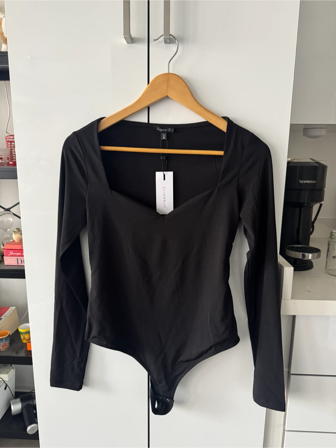 Dynamite Black Long Sleeve Bodysuit