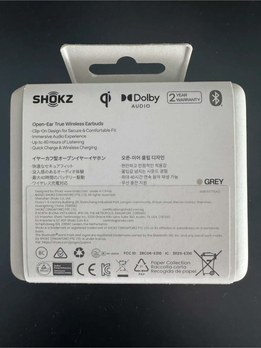 Shokz OpenDots One – Grey (Brand New & Sealed) - photo 2