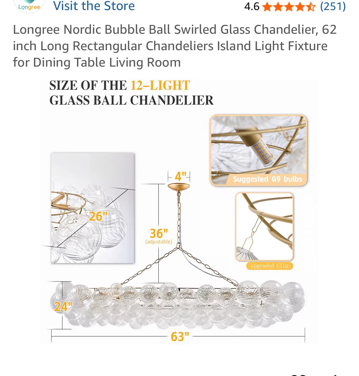 Longree Nordic Bubble Glass Chandelier - photo 4