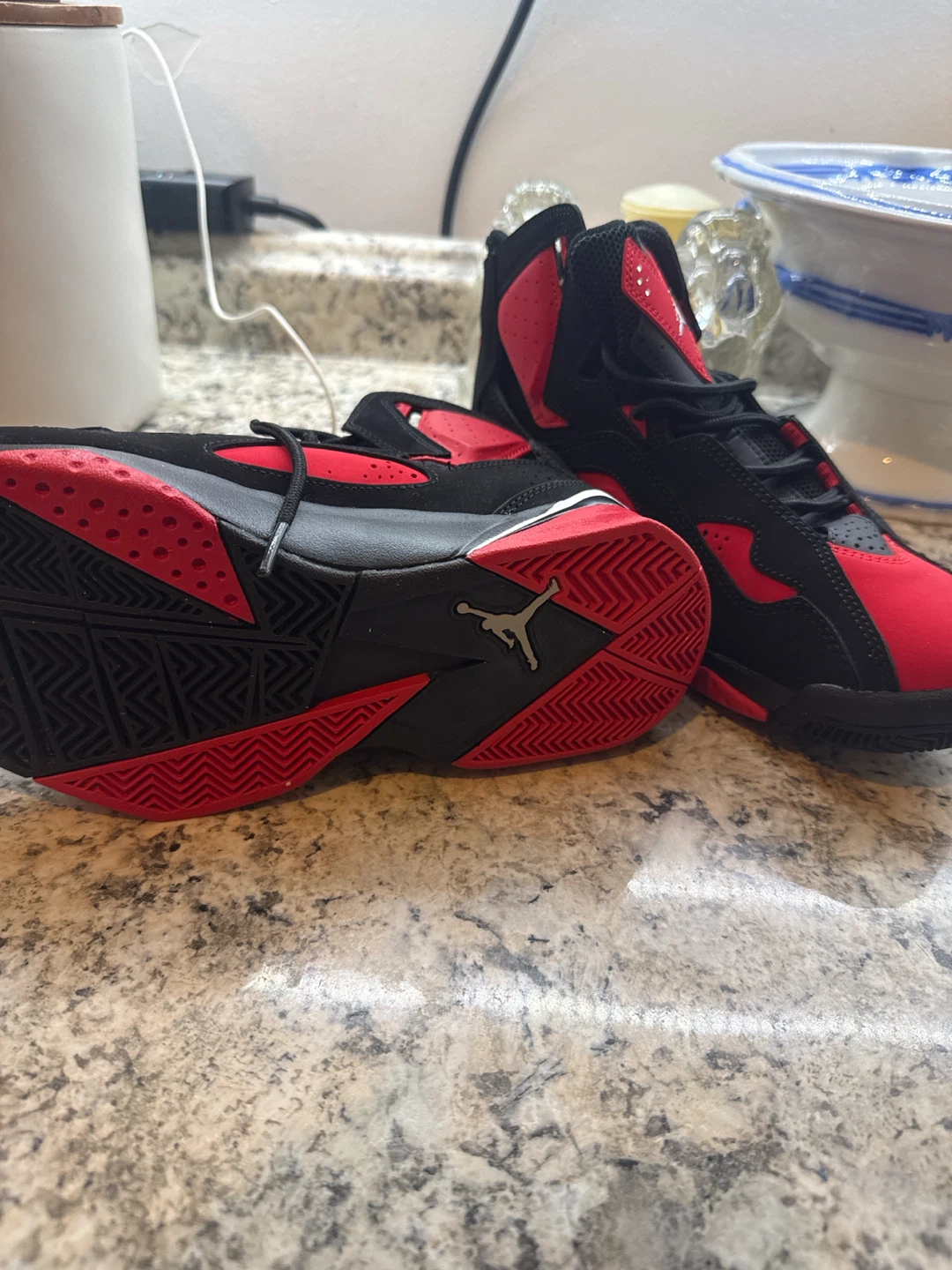 Air Jordan True Flight Black and Red Sneakers - photo 2