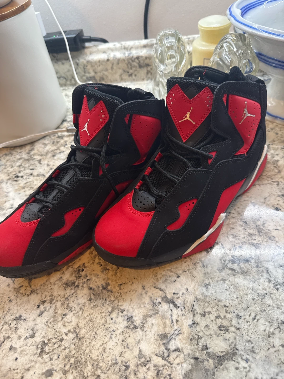 Air Jordan True Flight Black and Red Sneakers - photo 3