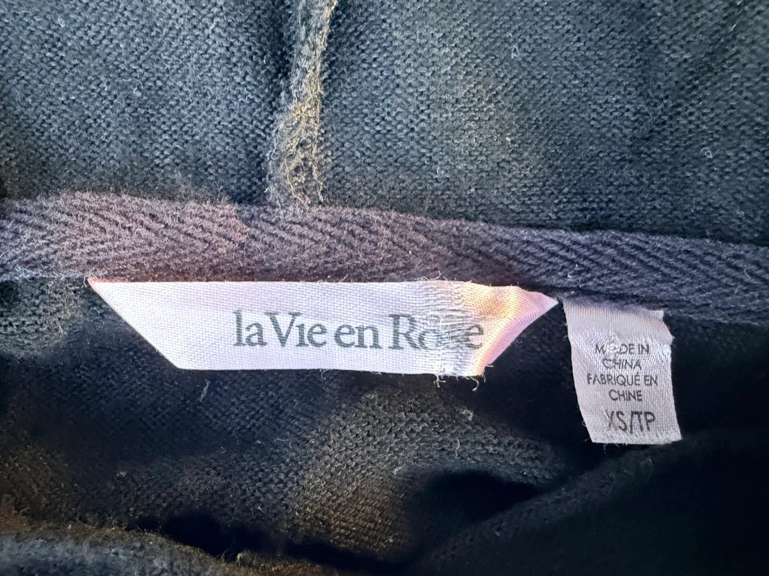 La Vie en Rose Black Hooded Dress Size XS - photo 3