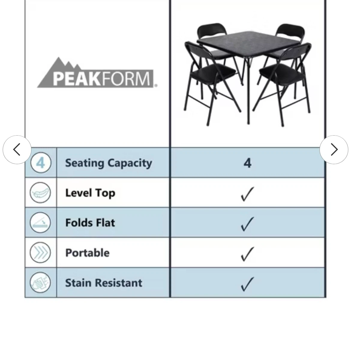Peakform 5-Piece Folding Table and Chair Set - photo 3