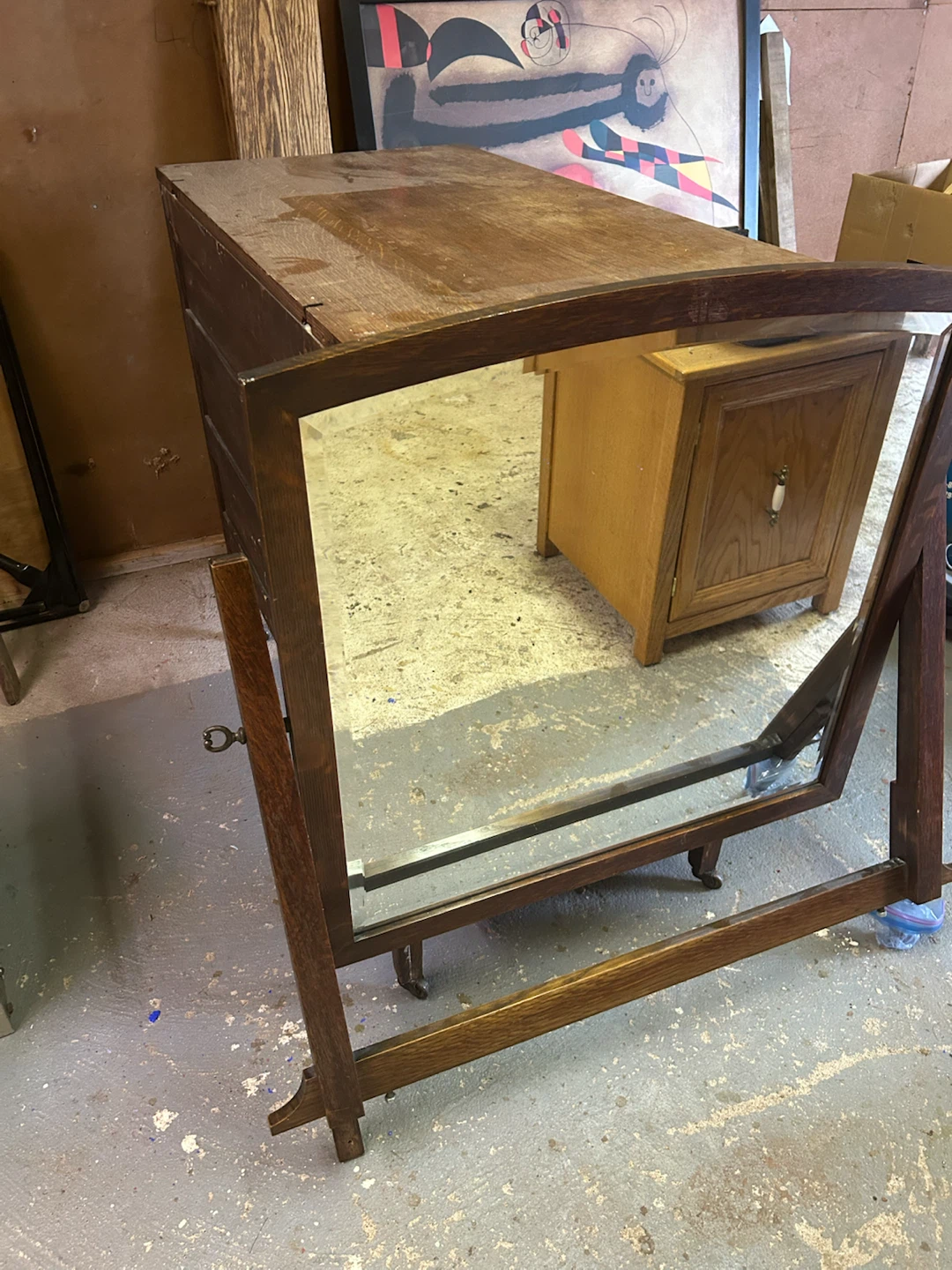 Vintage Oak Dresser with Attached Mirror - photo 2