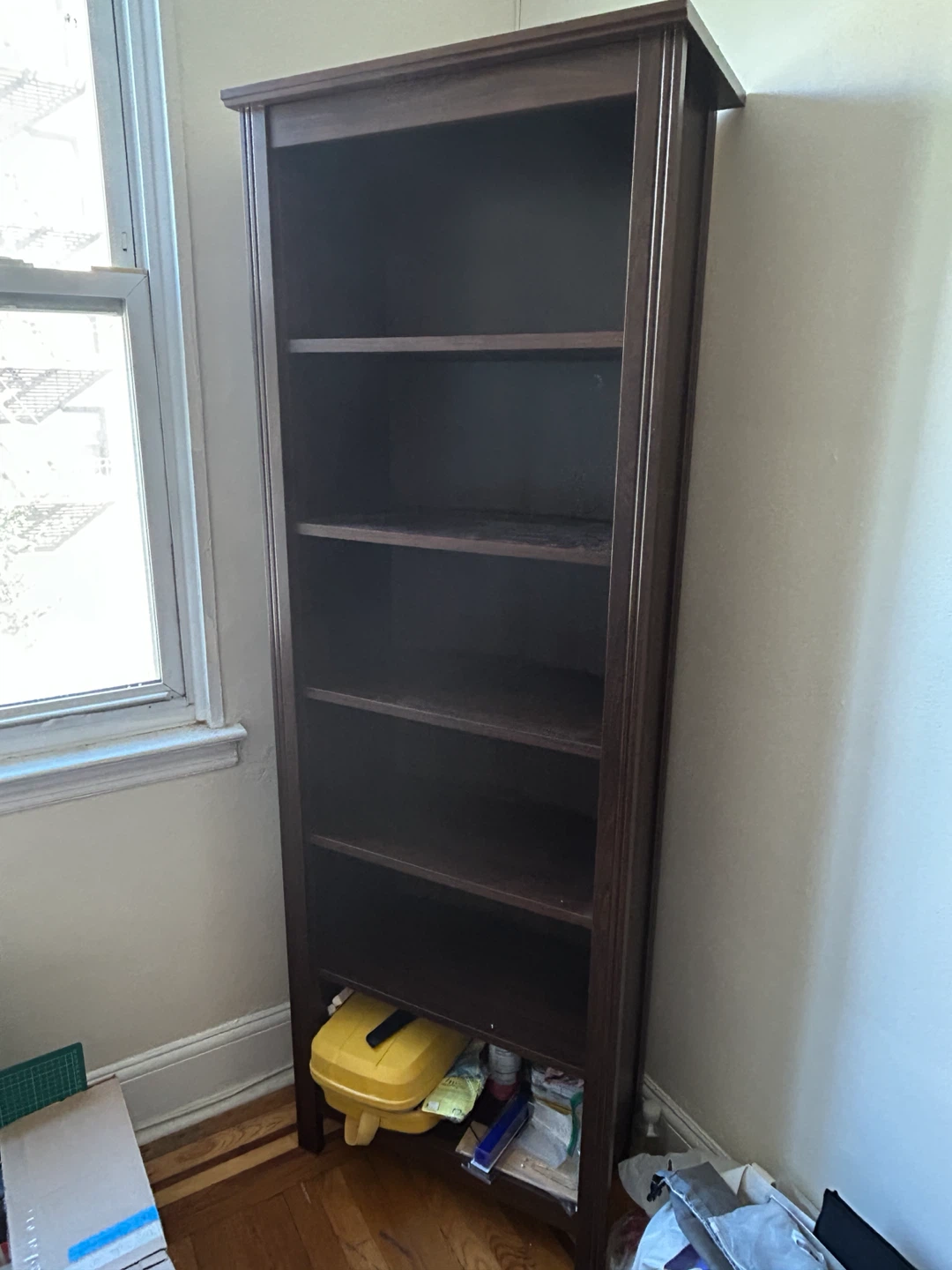 Tall Dark Wood Bookshelf