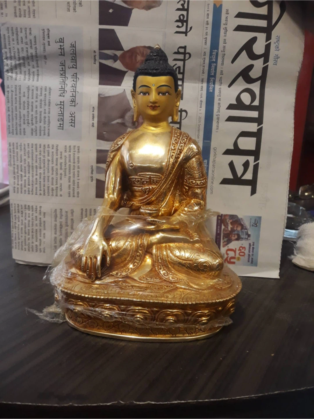 Set of Three Gilded Buddhist Statues - photo 3