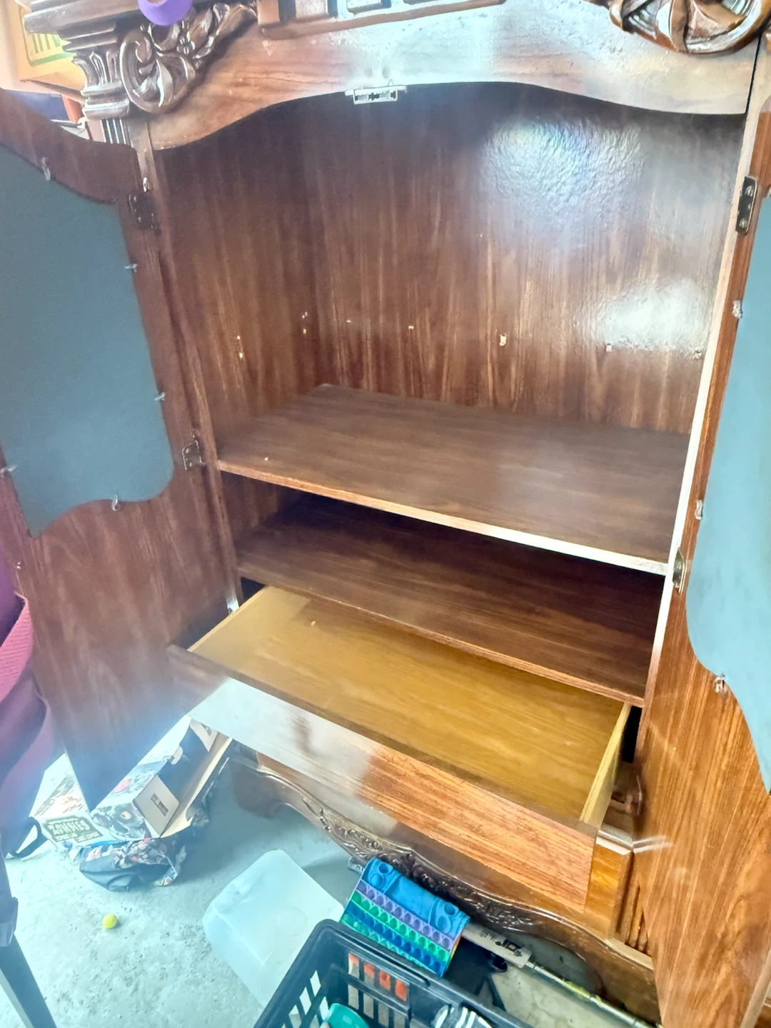 Vintage French Provincial Armoire and Matching Nightstand - photo 2