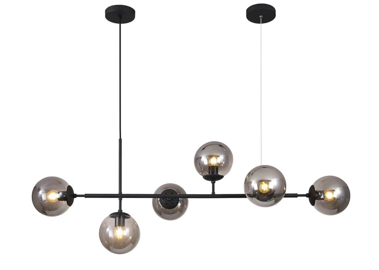 Smoke Glass Globe Sputnik Chandelier