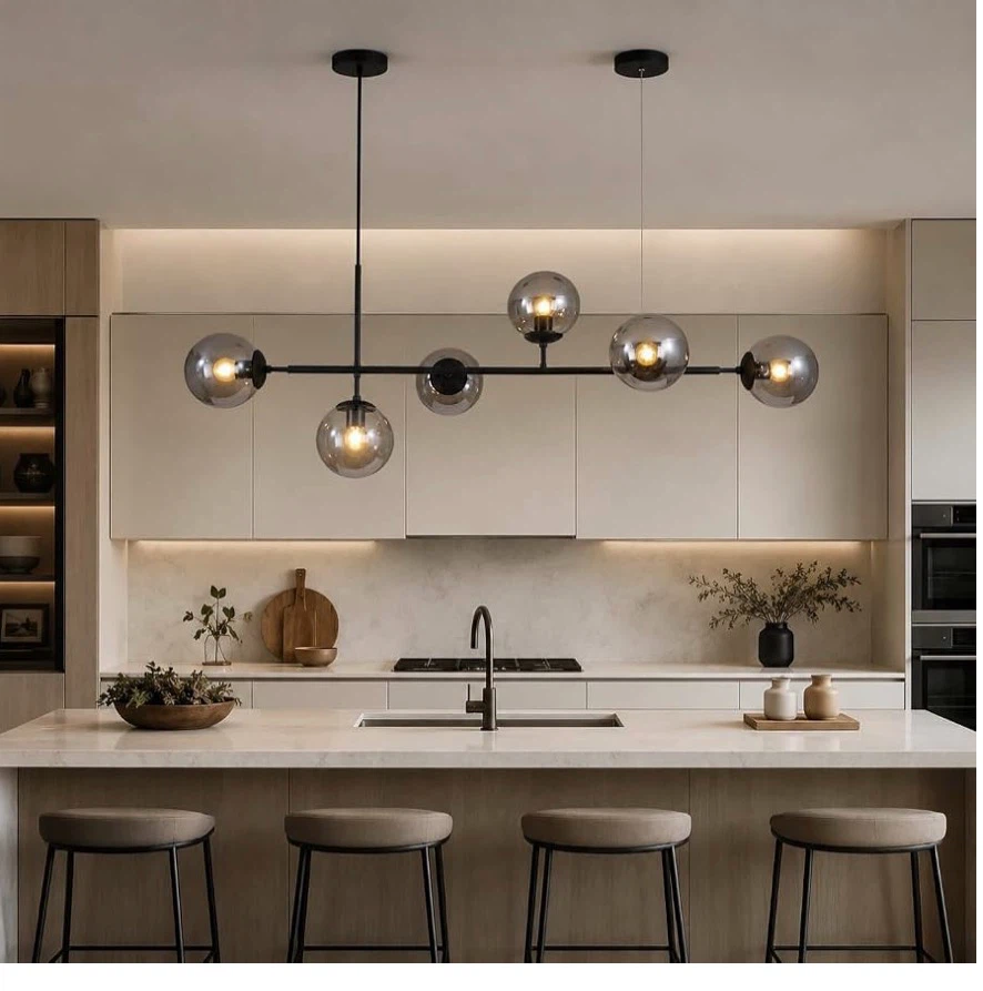 Smoke Glass Globe Sputnik Chandelier - photo 2