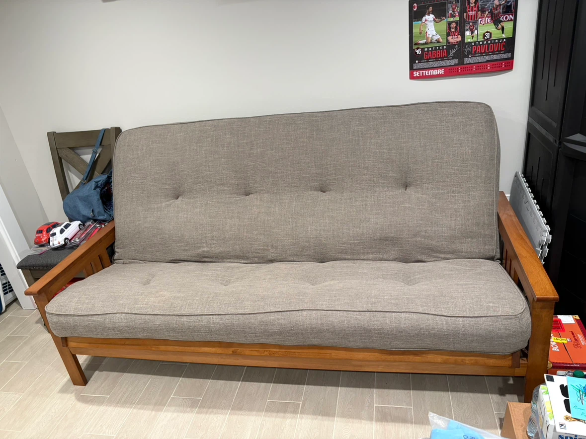 Wood Frame Futon Sofa - photo 2
