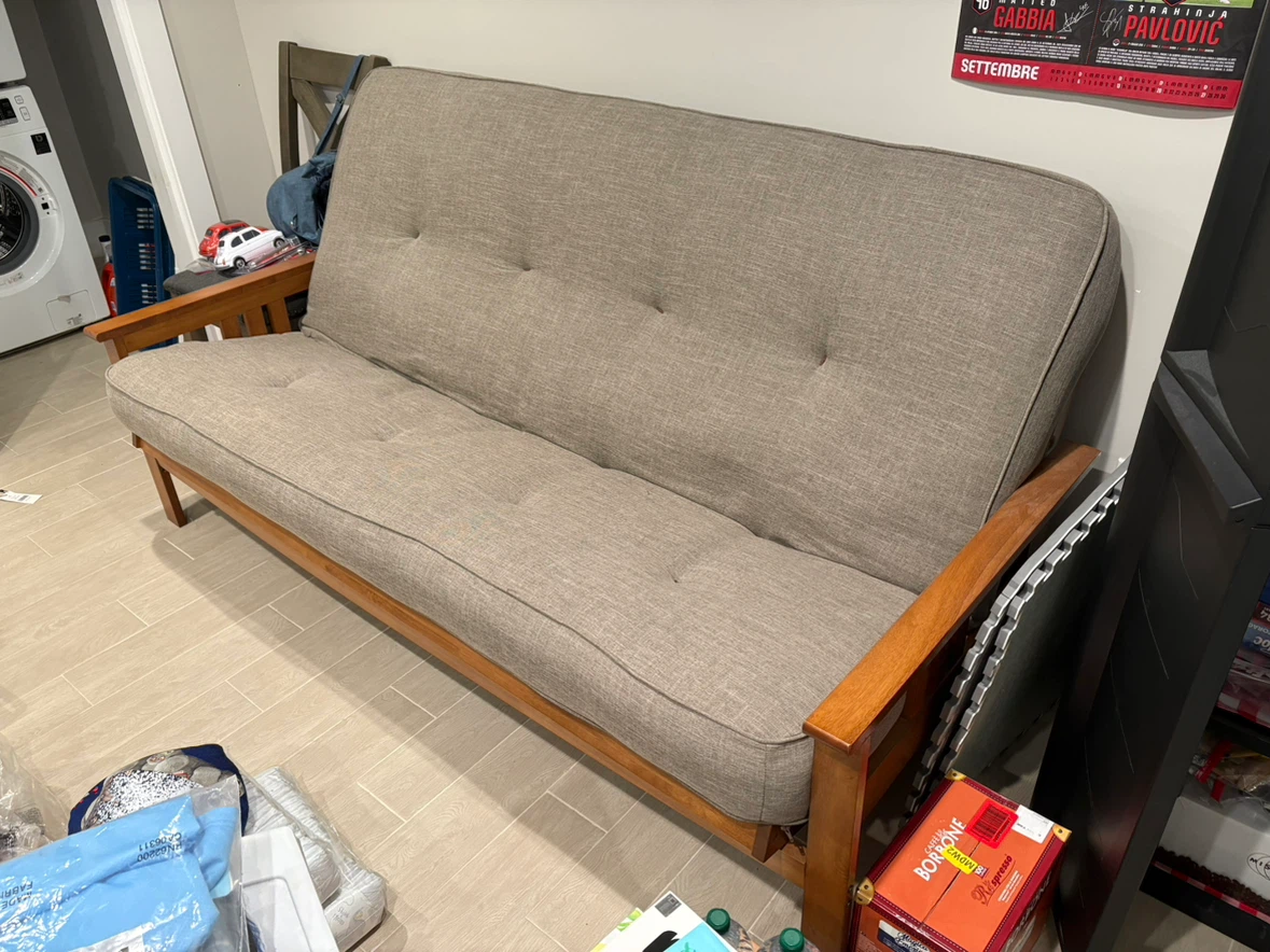 Wood Frame Futon Sofa - photo 3