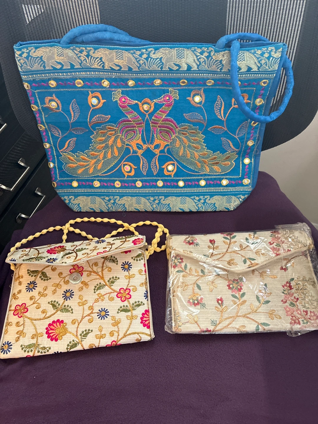 Set of 4 Embroidered Bags
