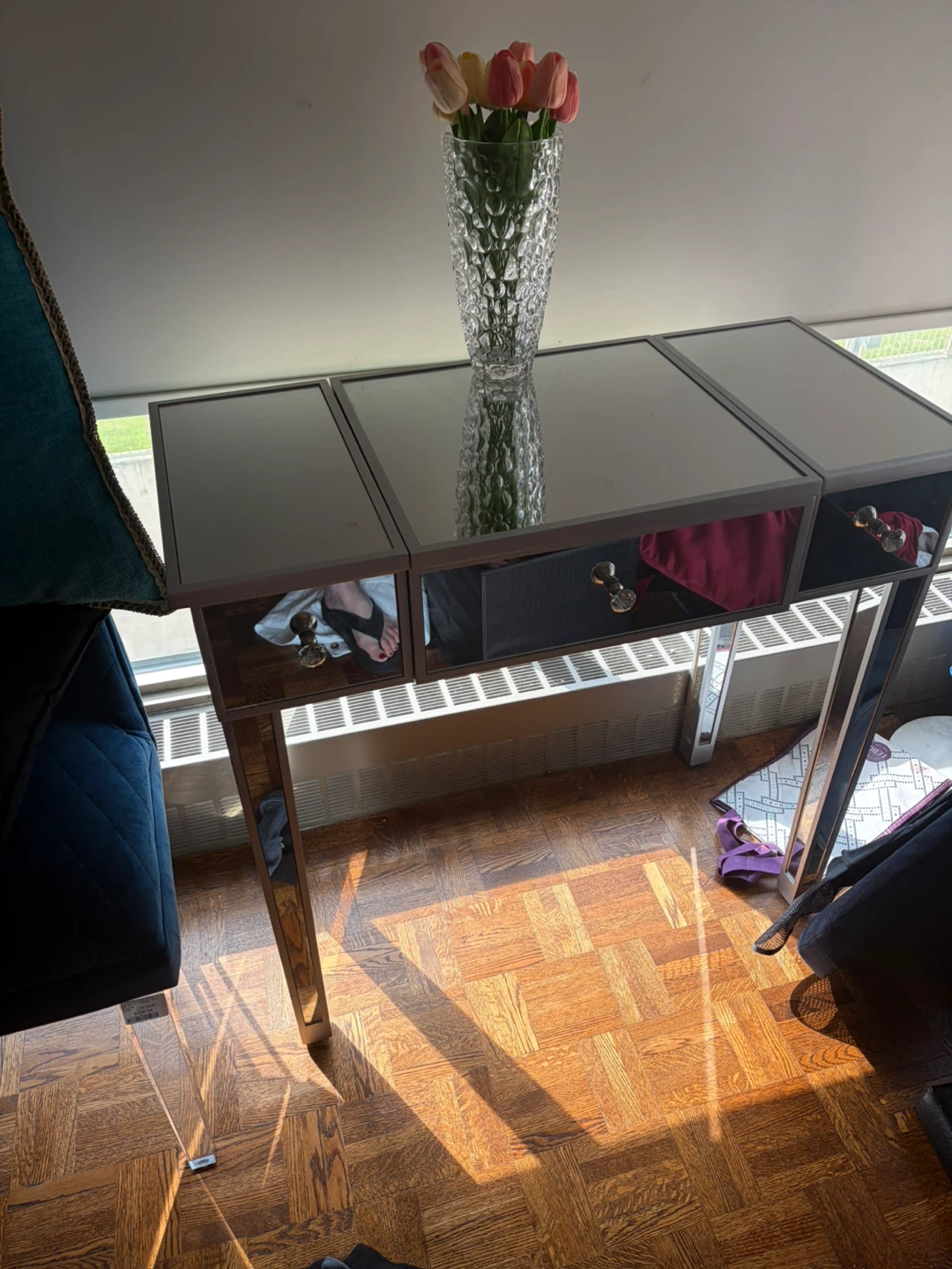 Willa Arlo Interiors Edingworth Mirrored Vanity Desk