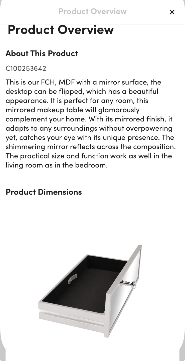 Willa Arlo Interiors Edingworth Mirrored Vanity Desk - photo 4