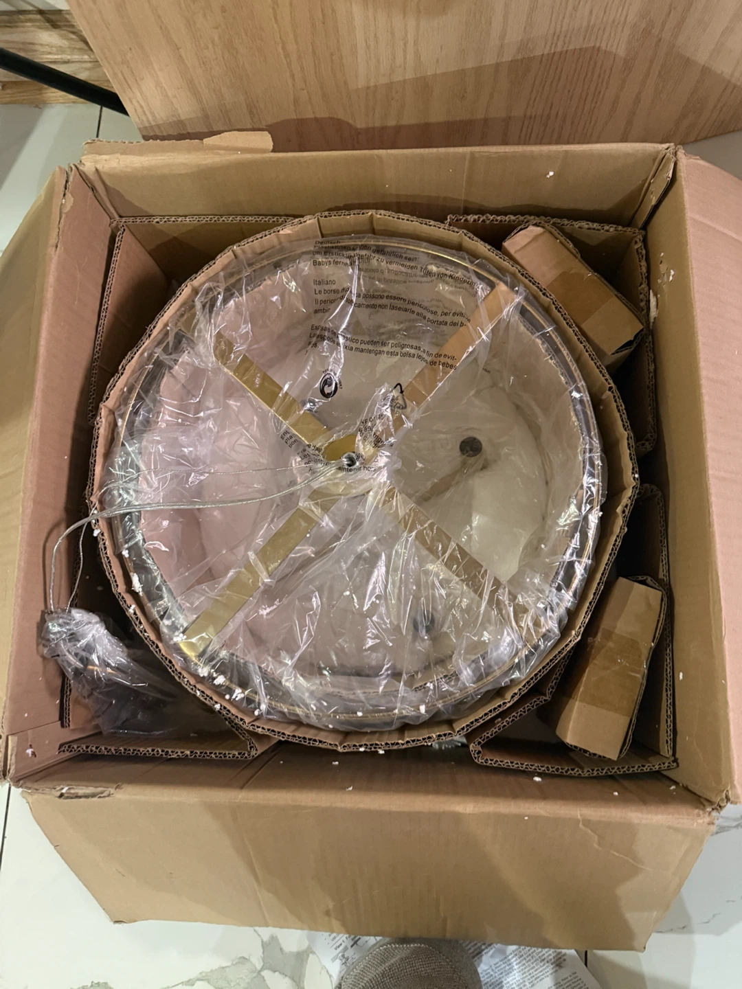 Gold Crystal Drum Pendant Light - photo 5