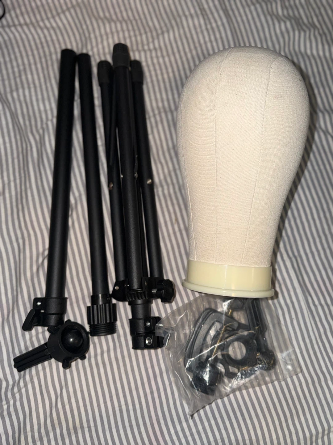 Klvied Foldable Mannequin Head Stand Set