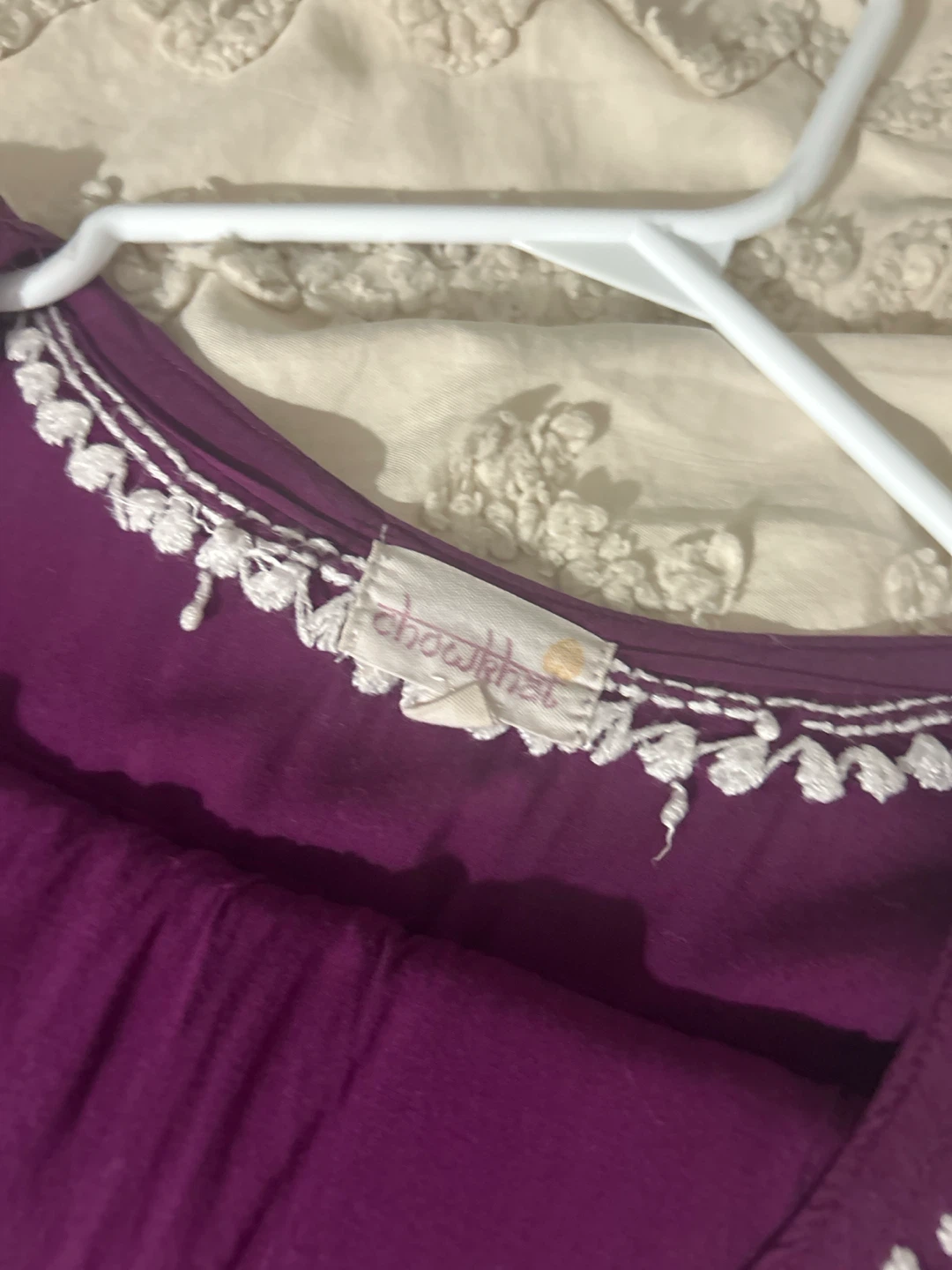 Chowkhat Purple Embroidered Tunic - photo 2