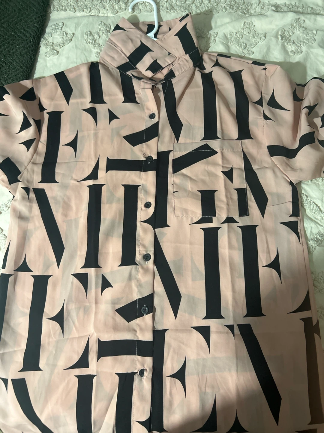 Pink and Black Patterned Blouse