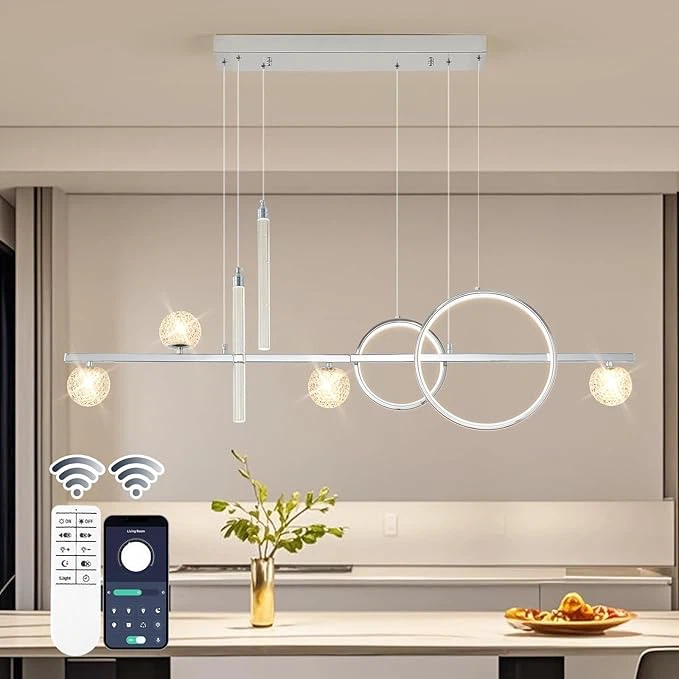 Modern Dimmable LED Pendant Light with Remote and App - photo 5