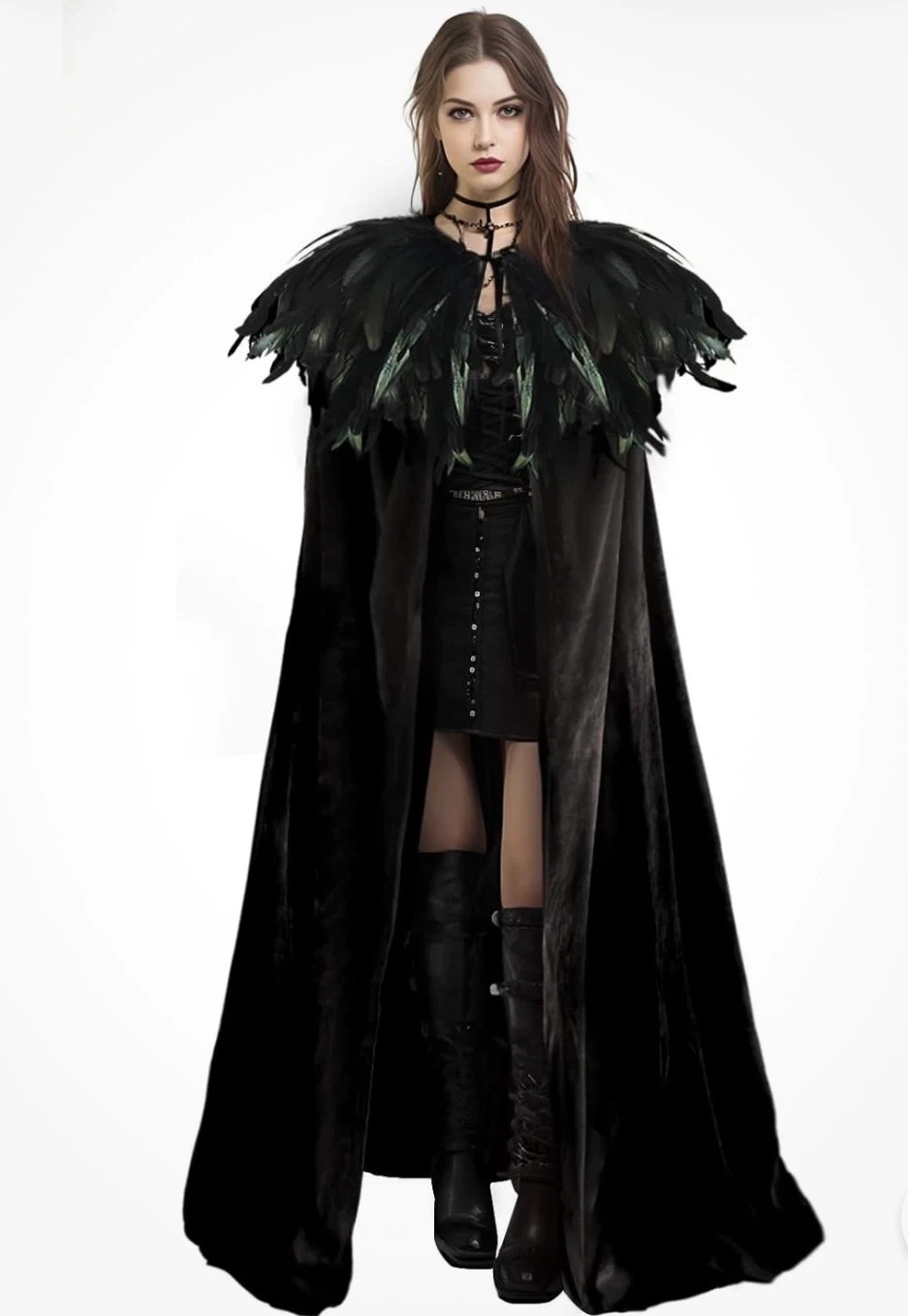 Black feather shawl