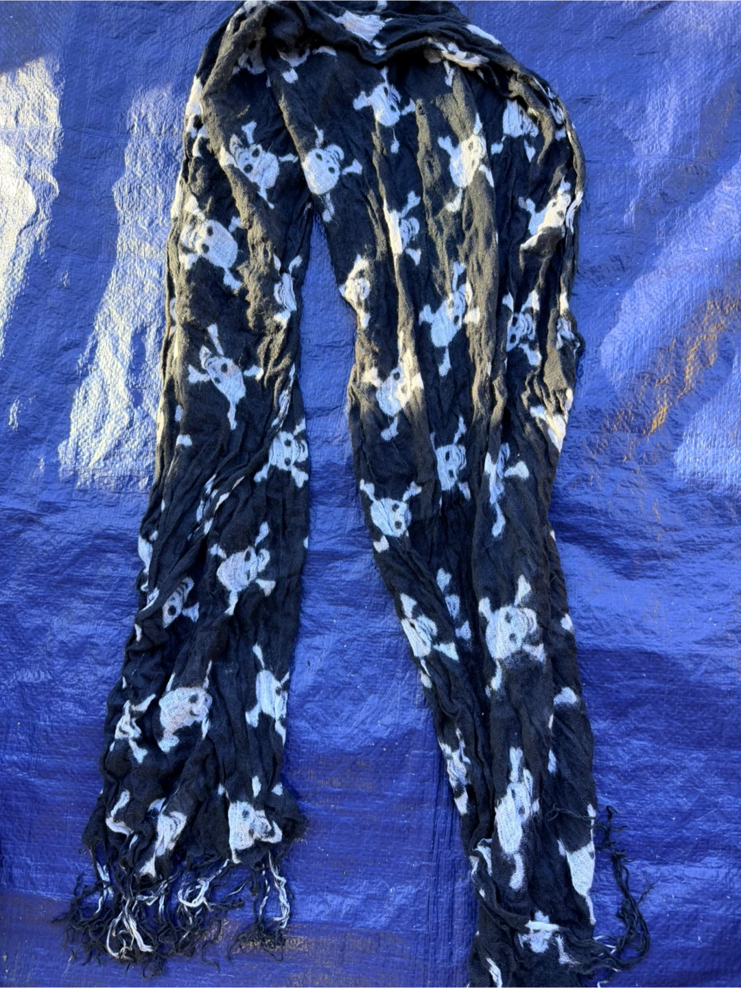 Black Skull Print Scarf