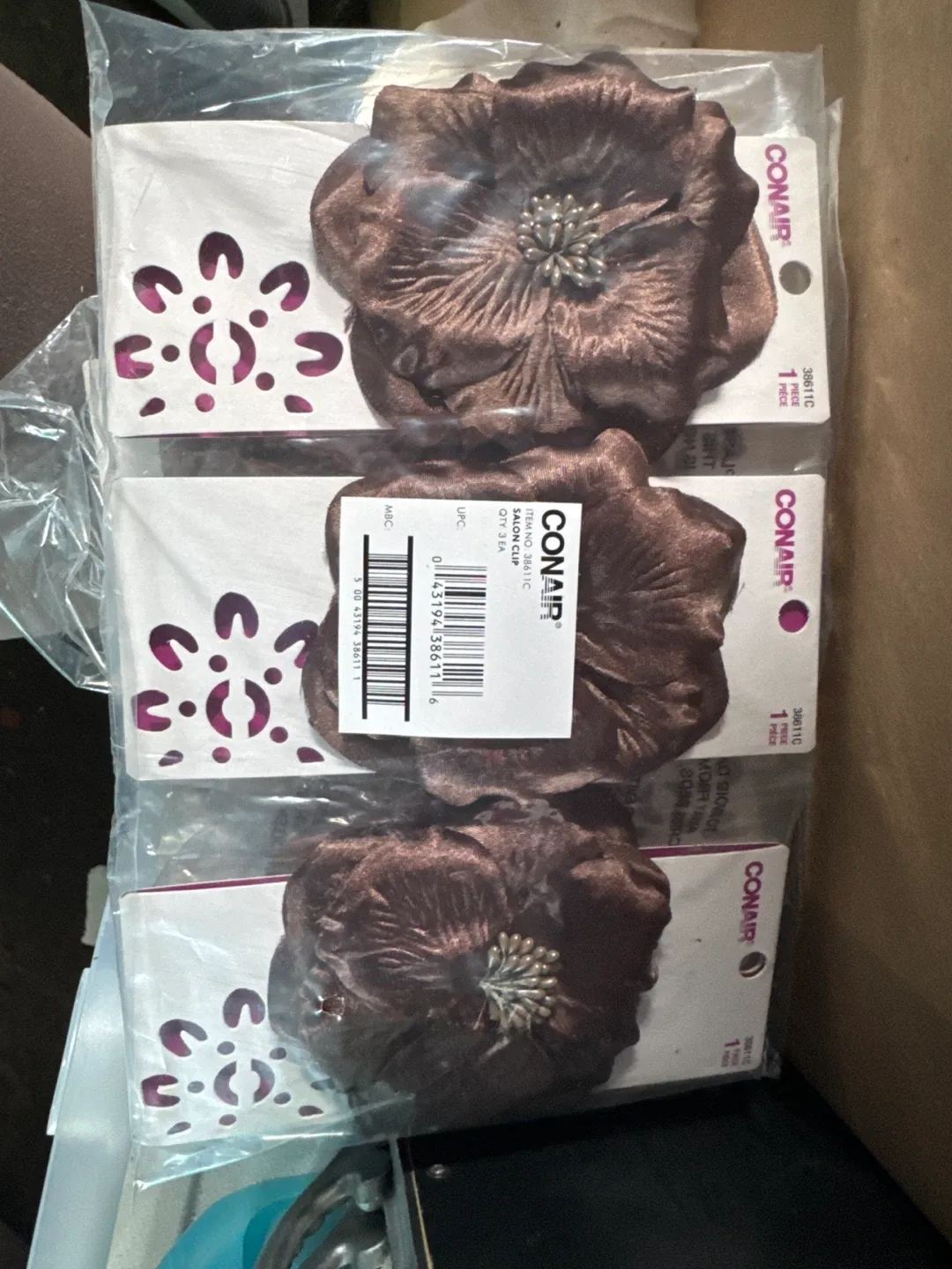 Conair Brown Fabric Flower Hair Clip - photo 3