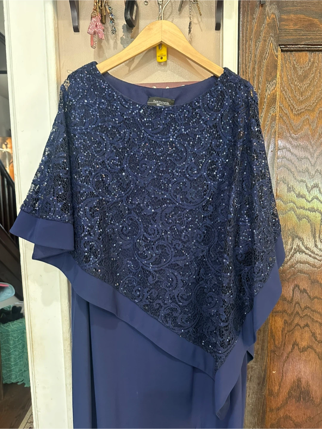 R&M Richards Navy Sequin Dress Size 14W - photo 2