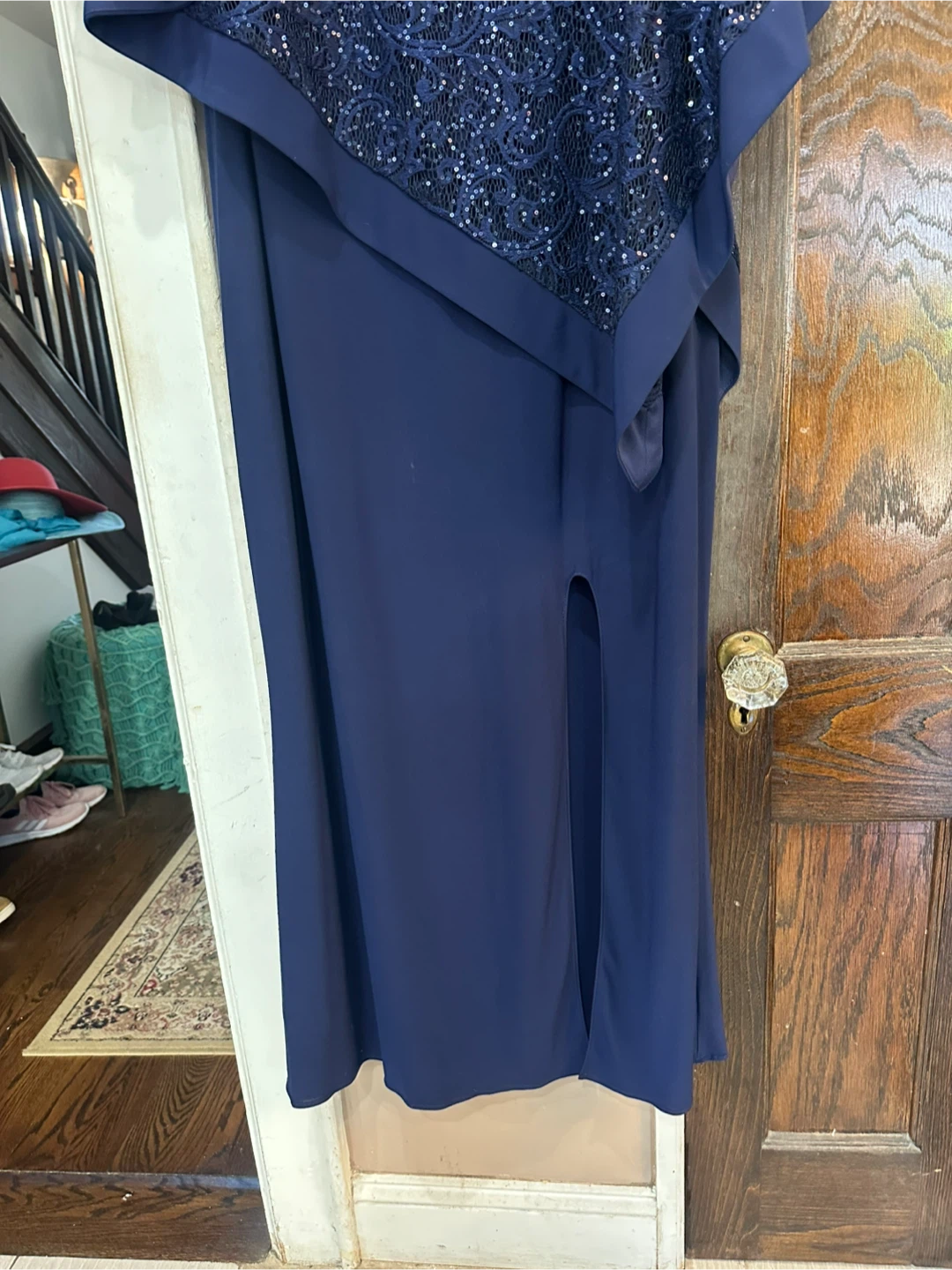R&M Richards Navy Sequin Dress Size 14W - photo 3