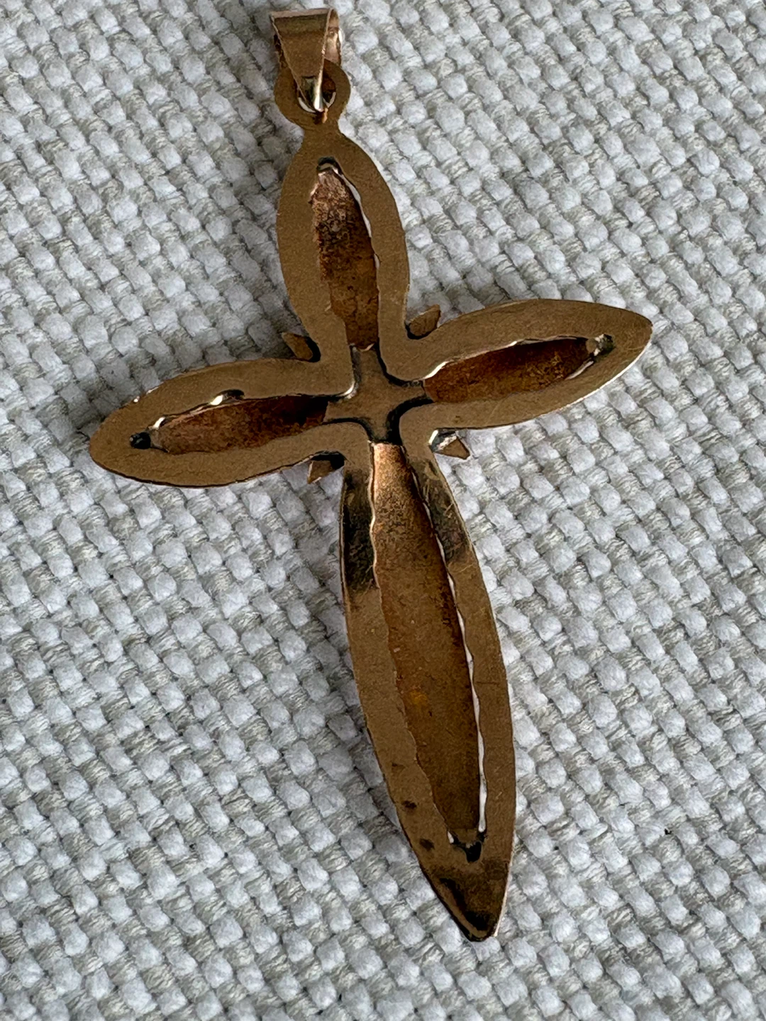 14K solid vintage Italian gold Pendant with diamond Single Stone - photo 5