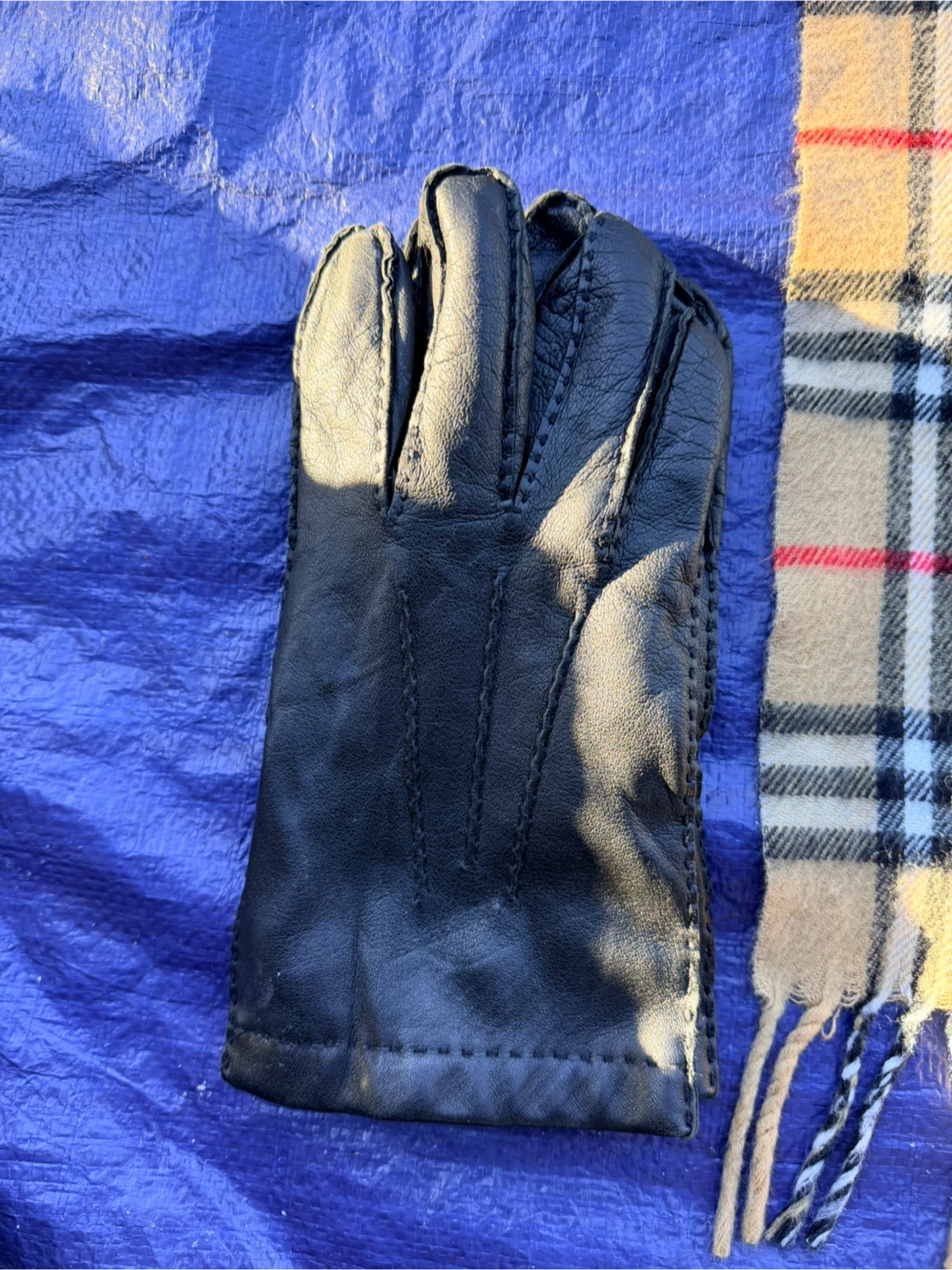 Burberry Scarf and Leather Gloves Set - photo 2