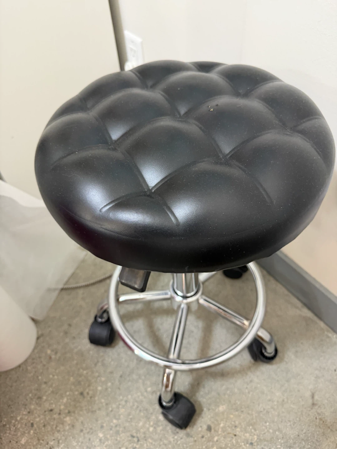 2 Black Tufted Swivel Stool