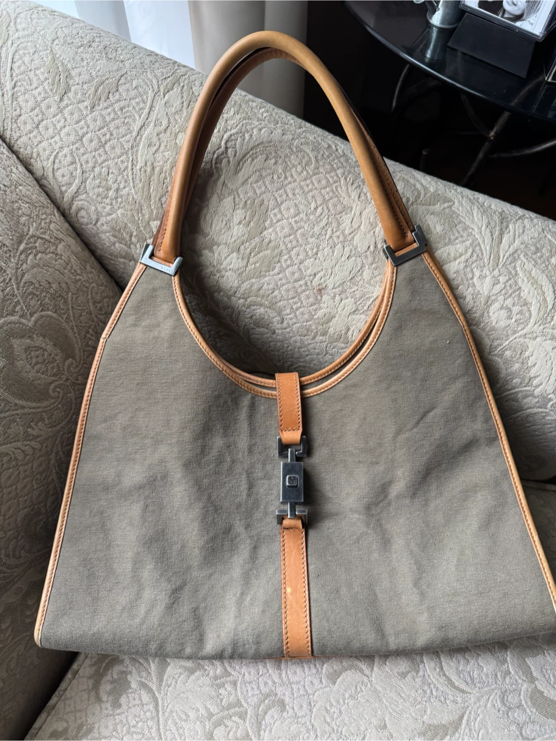 Gucci Jackie Canvas Hobo Bag