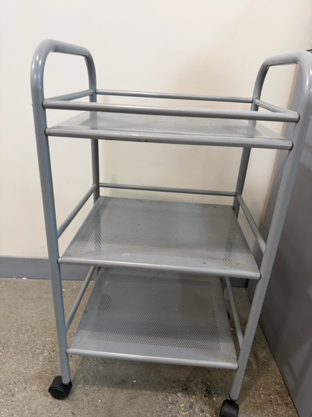 Three-tier metal utility cart