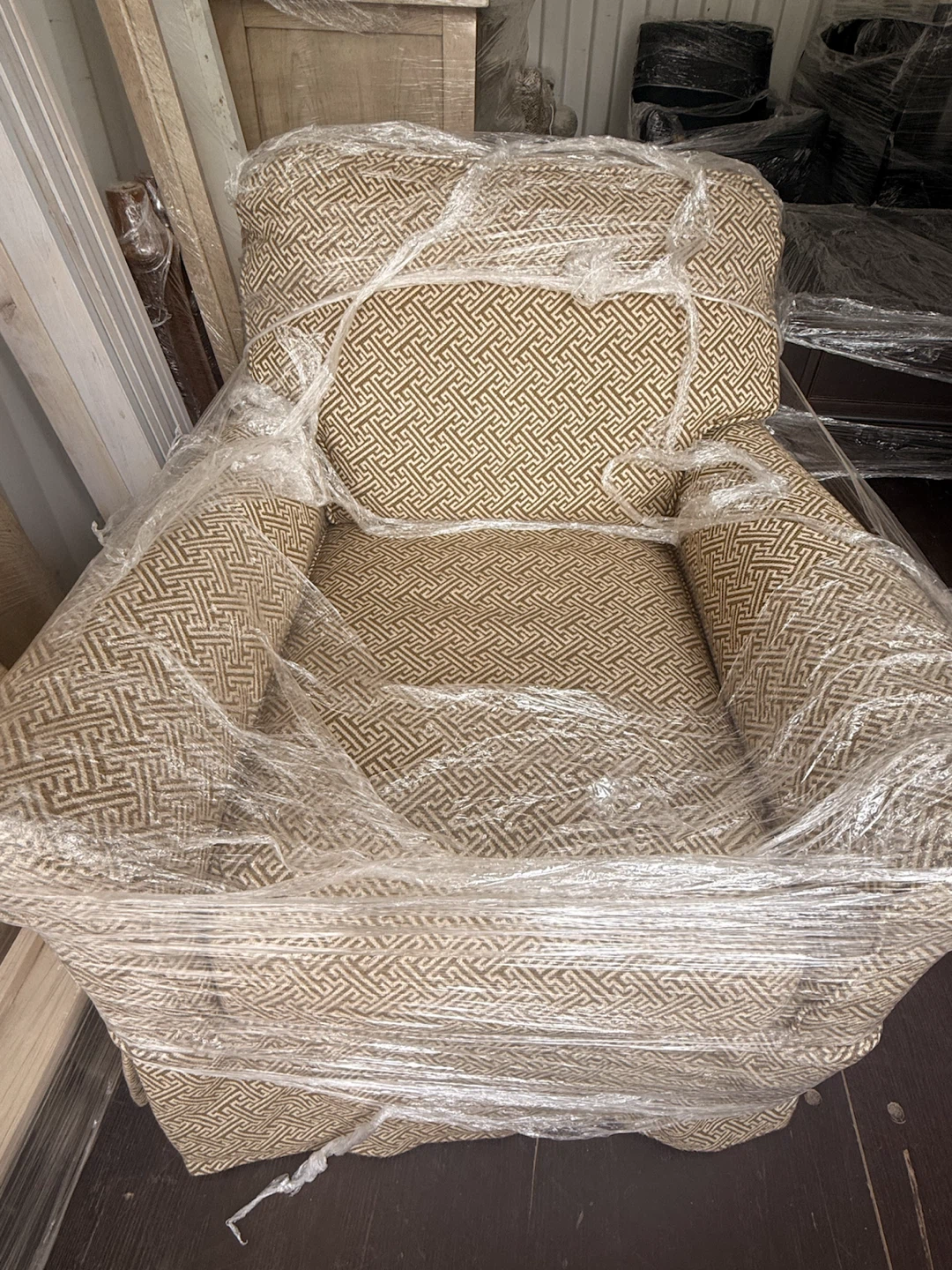 2 Geometric Pattern Armchairs