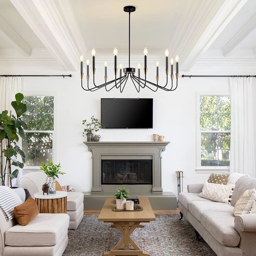 Modern 12-Light Black Chandelier - photo 4