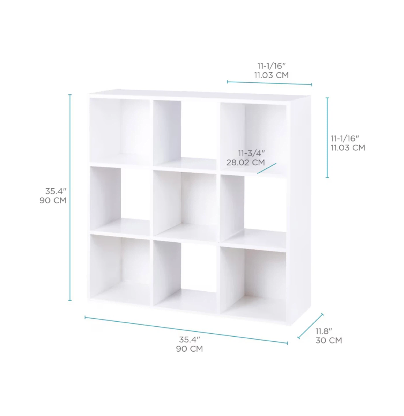 White 9-Cube Storage Shelf - photo 4