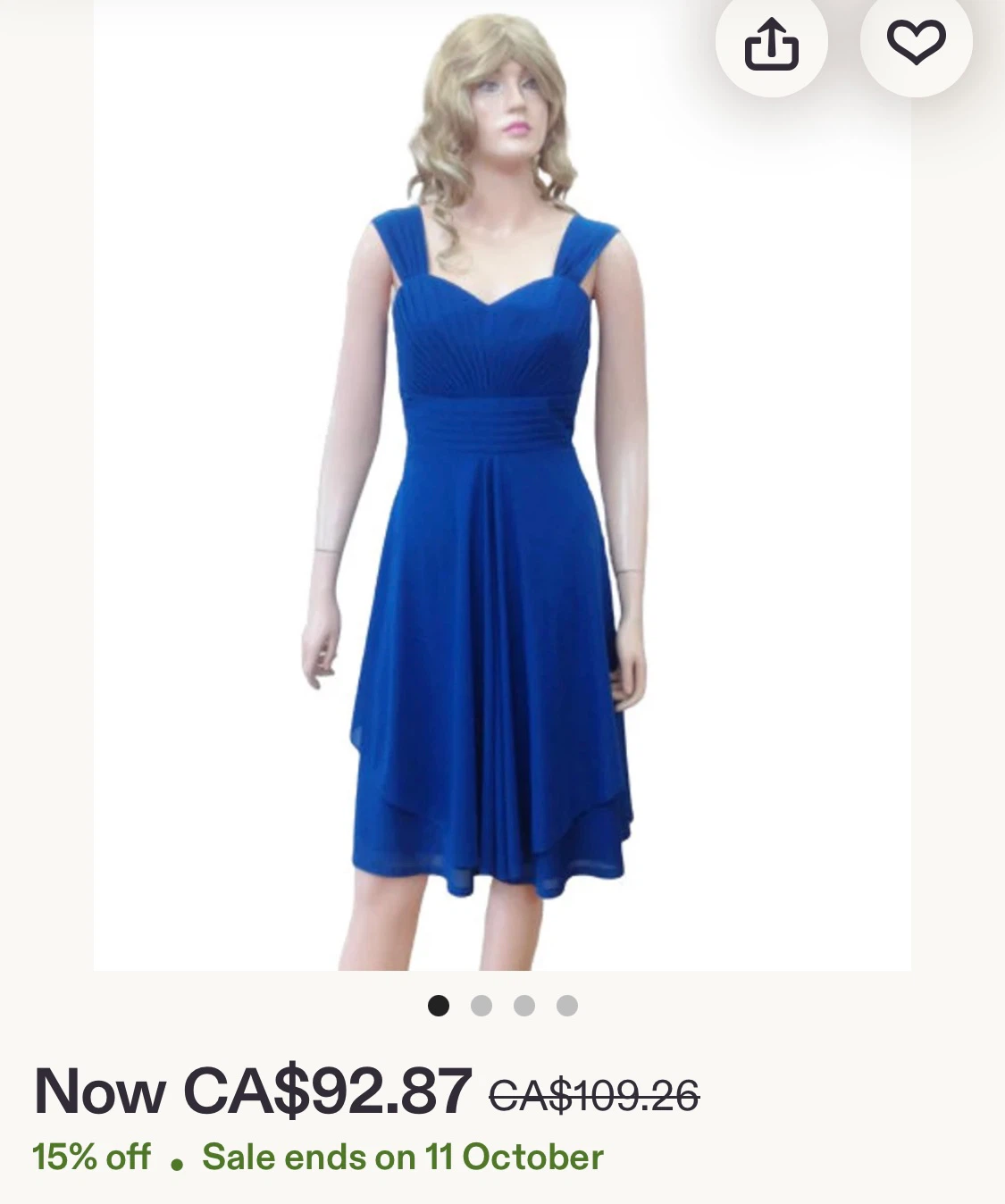 Royal Blue Sleeveless Dress - small - photo 5