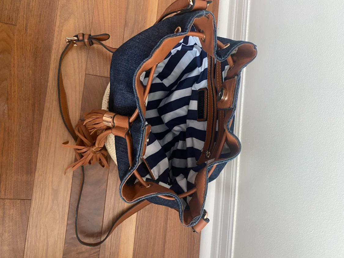 Denim & Weave Crossbody Bucket Bag - photo 3